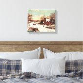 "Christmas Eve Winter Scene" canvas print (Insitu (Slaapkamer))