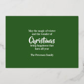 Christmas Evergreen Branch Folie Feestdagenkaart (Achterkant)