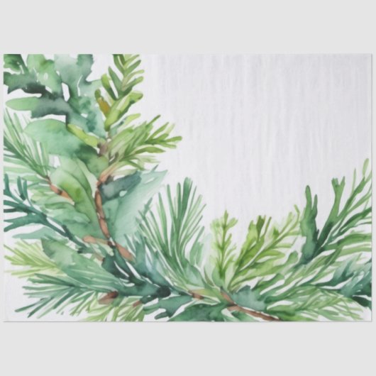 Christmas Evergreen Branch Tissuepapier (Voorkant)