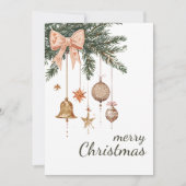 Christmas Evergreen Branches Ornament Niet-Foto Feestdagenkaart (Voorkant)