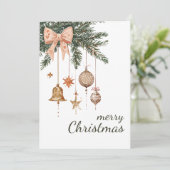 Christmas Evergreen Branches Ornament Niet-Foto Feestdagenkaart (Staand voorkant)