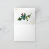 Christmas Evergreen Red Berry Winter Wedding Bedankkaart (Binnen)