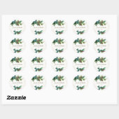 Christmas Evergreen Red Berry Winter Wedding Ronde Sticker (Vel)