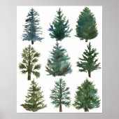 Christmas Evergreen Trees Holiday Home Decor Poster (Voorkant)