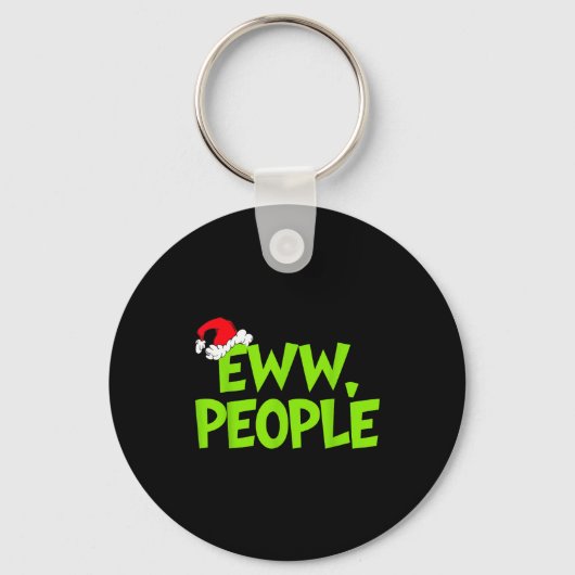 Christmas Eww People Mens Women Funny Santa Hat Gr Sleutelhanger (Voorkant)