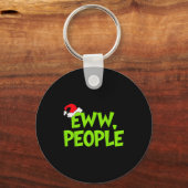 Christmas Eww People Mens Women Funny Santa Hat Gr Sleutelhanger (Voorkant)