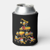 Christmas Excavator Construction Truck Tree Blikjeskoeler (Blikje Voorkant)