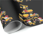 Christmas Excavator Construction Truck Tree Cadeaupapier (Rol Hoek)