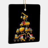 Christmas Excavator Construction Truck Tree Keramisch Ornament (Rechts)