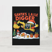 Christmas Excavator Santa Digger Funny Holiday  Kaart (Voorkant)