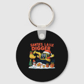 Christmas Excavator Santa Digger Funny Holiday  Sleutelhanger (Voorkant)