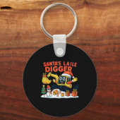 Christmas Excavator Santa Digger Funny Holiday Sleutelhanger (Voorkant)