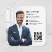 Christmas Executive Real Estate Foto QR-code Vierkante Visitekaartje (Achterkant)