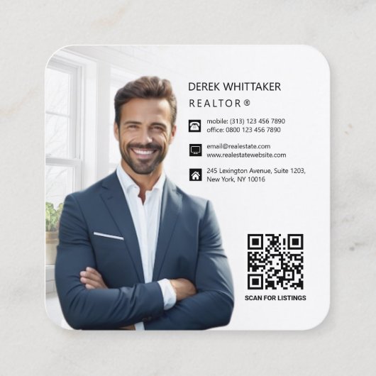 Christmas Executive Real Estate Foto QR-code Vierkante Visitekaartje