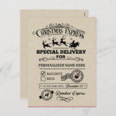 Christmas Express Speciale bezorging ONDEUGDELIJKE Feestdagenkaart (Voorkant / Achterkant)
