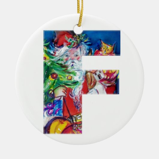 CHRISTMAS F BRIEF/SANTA MET CHRISTMAS TREE KERAMISCH ORNAMENT (Voorkant)