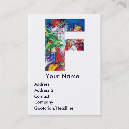 CHRISTMAS F BRIEF/SANTA MET CHRISTMAS TREE VISITEKAARTJE (Voorkant)