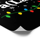 Christmas Fa(la) 8 Funny Caroling Lights Santa Hat Poster (Hoek)