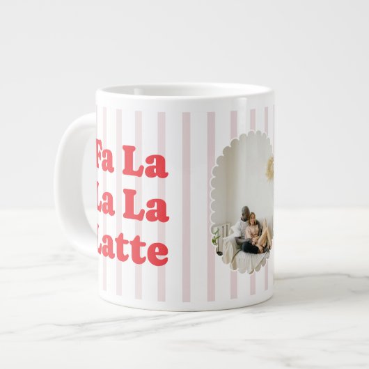 Christmas Fa La La Latte Retro Photo Specialty Mug Grote Koffiekop (Links)