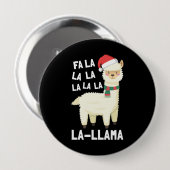 Christmas Fa La Llama Essential Ronde Button 4,0 Cm (Voorkant /achterkant)