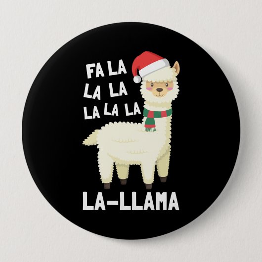 Christmas Fa La Llama Essential Ronde Button 4,0 Cm (Voorkant)