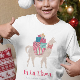 Christmas Fa La Llama met de hand geïllustreerd di T-shirt