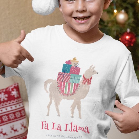 Christmas Fa La Llama met de hand geïllustreerd di T-shirt
