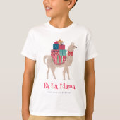 Christmas Fa La Llama met de hand geïllustreerd di T-shirt (Voorkant)