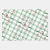 Christmas Fabric Plaid & Gingerbread Santa Inpakpapier Vel (Voorkant 3)