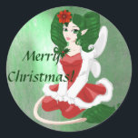 Christmas Faerie Stickers<br><div class="desc">Personaliseer deze anime-stijl vector kerst pixie met de sjabloon,  of klik op "Pas het aan" om het ontwerp verder aan te passen.</div>