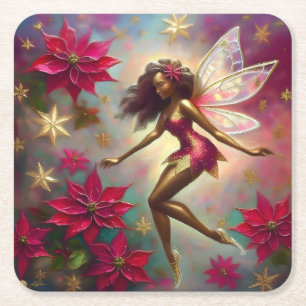 Christmas Fairy Collectie - Bruin Natuurlijk Haar Kartonnen Onderzetters