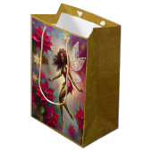 Christmas Fairy Collectie - Bruin Natuurlijk Haar Medium Cadeauzakje (Voorkant Gekanteld)