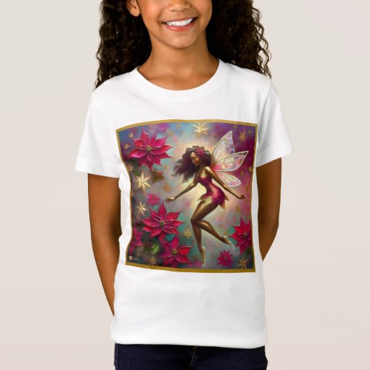 Christmas Fairy Collectie - Bruin Natuurlijk Haar T-shirt (Voorkant)