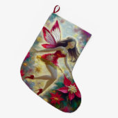 Christmas Fairy Collectie - Donkerbruin haar Grote Kerstsok (Voorkant (Hangend))