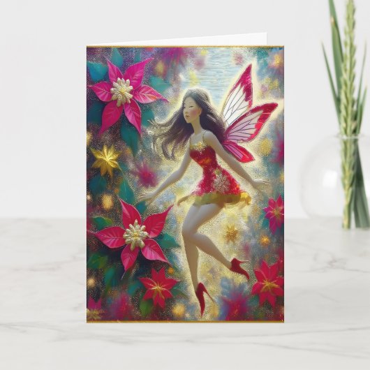 Christmas Fairy Collectie - Donkerbruin haar Kaart (Voorkant)