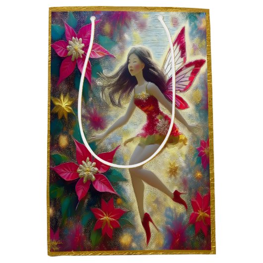 Christmas Fairy Collectie - Donkerbruin haar Medium Cadeauzakje (Voorkant)