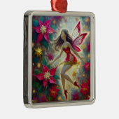 Christmas Fairy Collectie - Donkerbruin haar Metalen Ornament (Rechts)