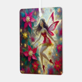 Christmas Fairy Collectie - Donkerbruin haar Metalen Ornament (Voorkant links)