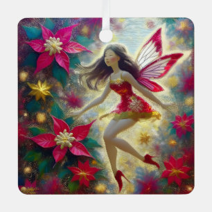 Christmas Fairy Collectie - Donkerbruin haar Metalen Ornament