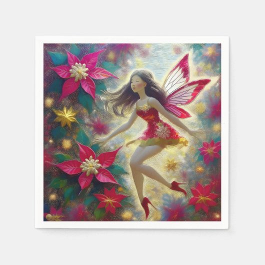 Christmas Fairy Collectie - Donkerbruin haar Servet (Voorkant)