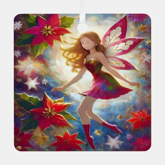 Christmas Fairy Collectie - Ginger Hair Metalen Ornament (Voorkant)