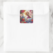 Christmas Fairy Collectie - Ginger Hair Vierkante Sticker (Tas)