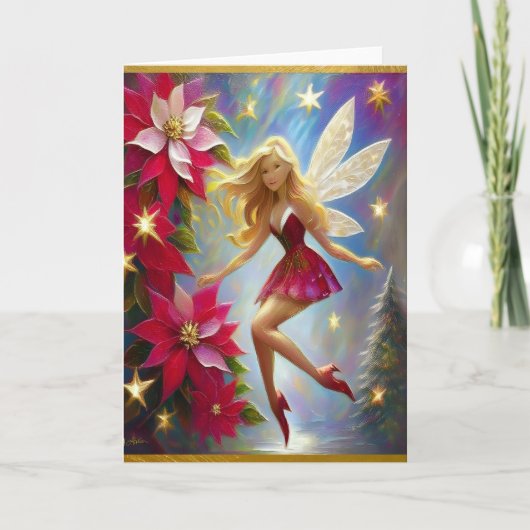 Christmas Fairy Collectie - Honing Blond Haar Feestdagen Kaart (Voorkant)
