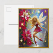 Christmas Fairy Collectie - Honing Blond Haar Feestdagenkaart (Voorkant / Achterkant)