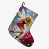 Christmas Fairy Collectie - Honing Blond Haar Grote Kerstsok (Voorkant (Hangend))