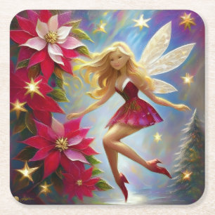 Christmas Fairy Collectie - Honing Blond Haar Kartonnen Onderzetters