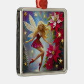 Christmas Fairy Collectie - Honing Blond Haar Metalen Ornament (Rechts)