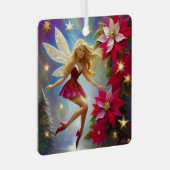 Christmas Fairy Collectie - Honing Blond Haar Metalen Ornament (Voorkant Rechts)