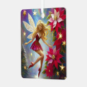 Christmas Fairy Collectie - Honing Blond Haar Metalen Ornament (Voorkant links)