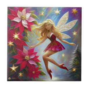 Christmas Fairy Collectie - Honing Blond Haar Tegeltje
